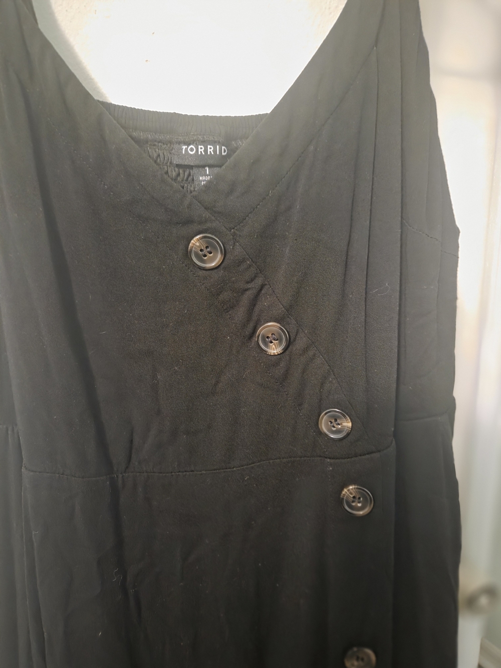torrid Black Button-Front V-Neck Midi Dress